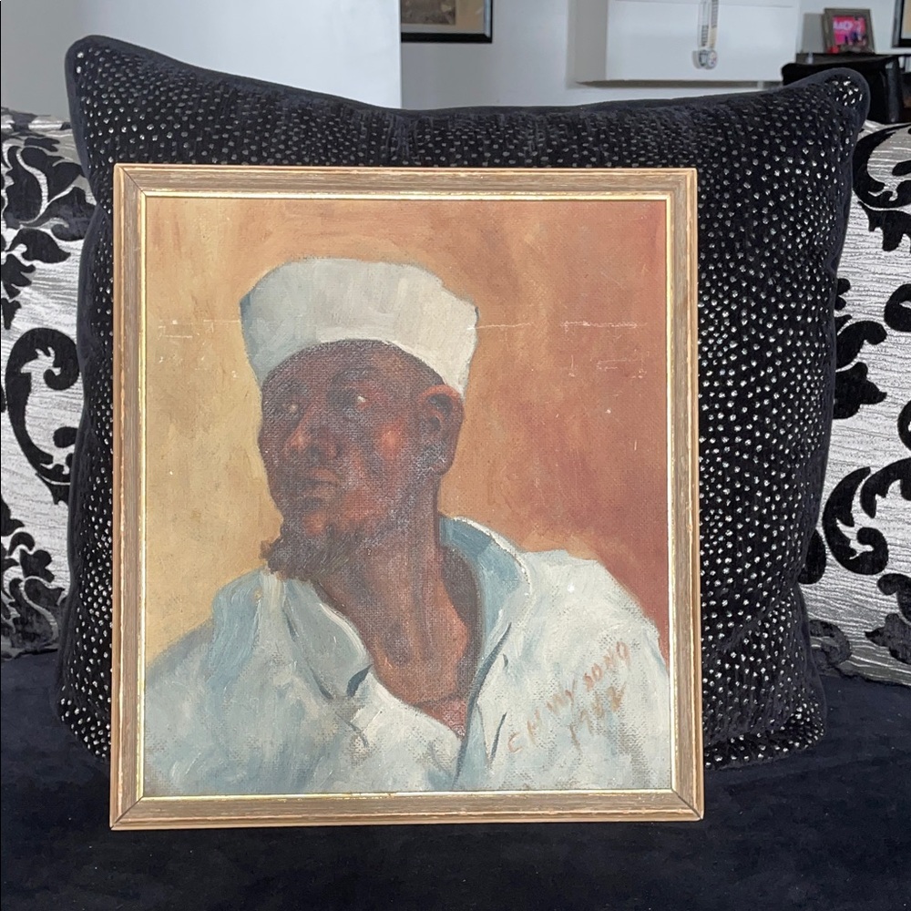 Framed Portrait Painting with Gold Frame